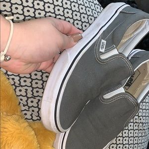 Gray  slip on vans